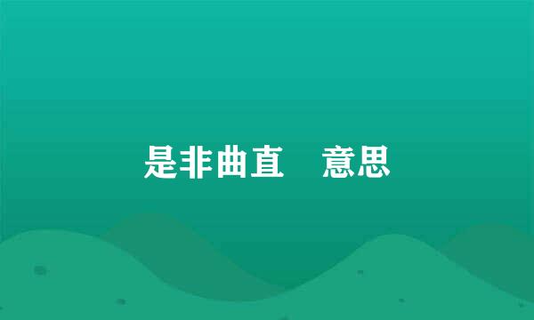 是非曲直 意思