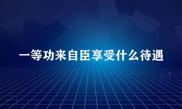 一等功来自臣享受什么待遇