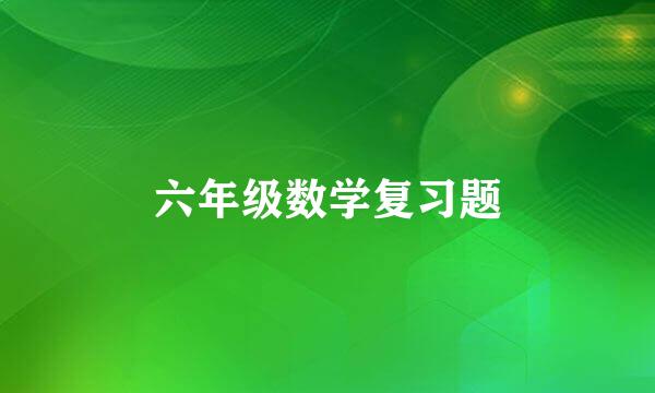 六年级数学复习题