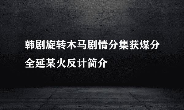 韩剧旋转木马剧情分集获煤分全延某火反计简介