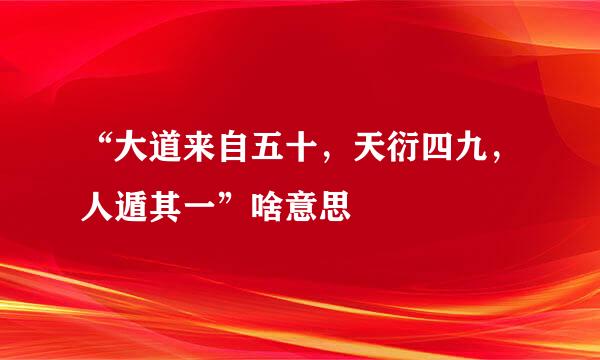 “大道来自五十，天衍四九，人遁其一”啥意思