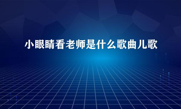 小眼睛看老师是什么歌曲儿歌