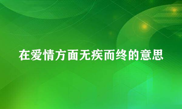 在爱情方面无疾而终的意思