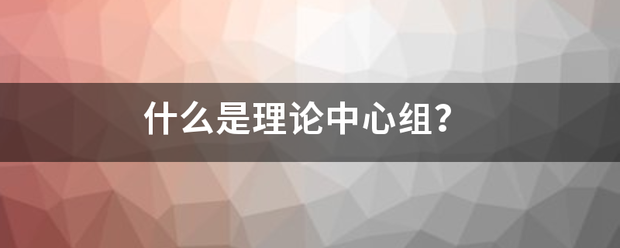 什么是理论中心组？