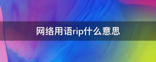 网络用语rip什来自么意思