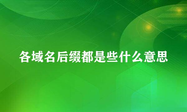 各域名后缀都是些什么意思