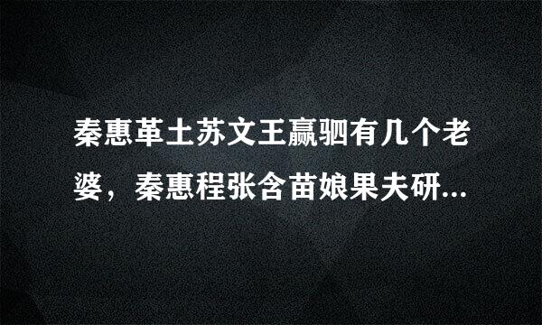 秦惠革土苏文王赢驷有几个老婆，秦惠程张含苗娘果夫研文王是个好皇帝吗？