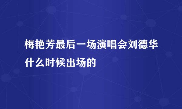 梅艳芳最后一场演唱会刘德华什么时候出场的