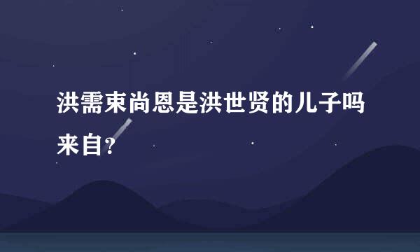 洪需束尚恩是洪世贤的儿子吗来自？