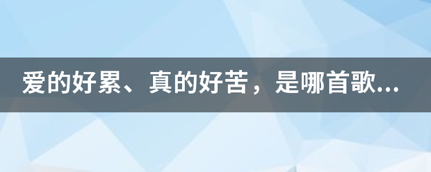 爱的好累、功尔言选围真的好苦，是哪首歌的歌词