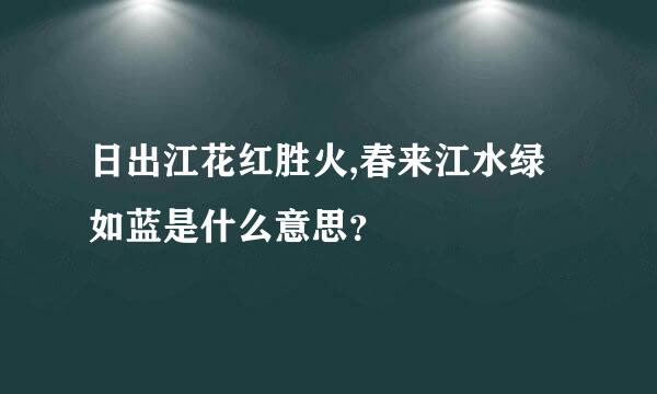 日出江花红胜火,春来江水绿如蓝是什么意思？