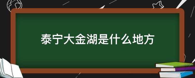 泰宁大金湖是什么地方