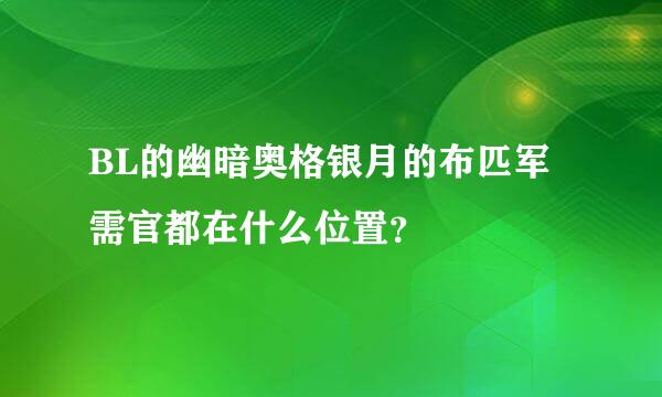 BL的幽暗奥格银月的布匹军需官都在什么位置？