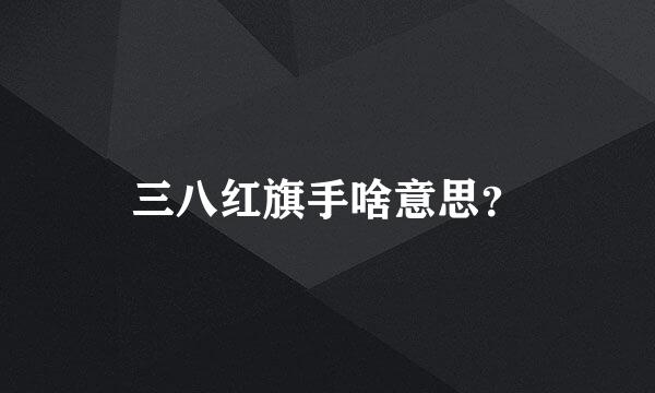 三八红旗手啥意思？