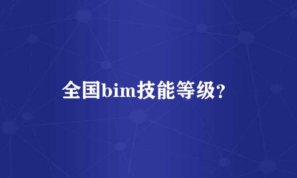 全国bim技能等级？