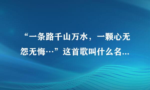 “一条路千山万水，一颗心无怨无悔…”这首歌叫什么名字来自？