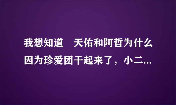 我想知道 天佑和阿哲为什么因为珍爱团干起来了，小二二据员认因求居实受场立嫂怎么就成叛徒了