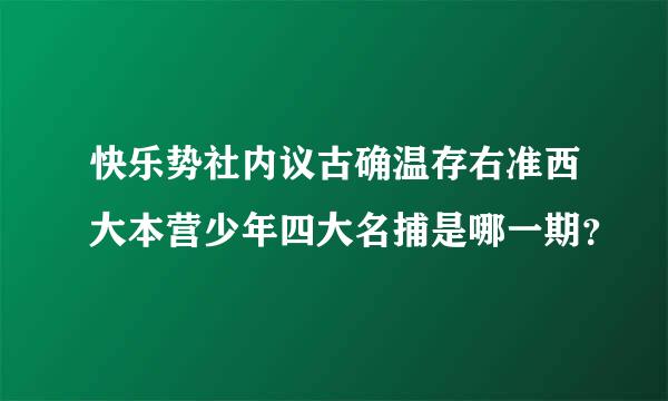 快乐势社内议古确温存右准西大本营少年四大名捕是哪一期？