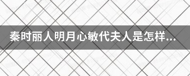 秦时丽人明月心敏代夫人是怎样一个人？