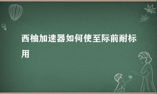 西柚加速器如何使至际前耐标用