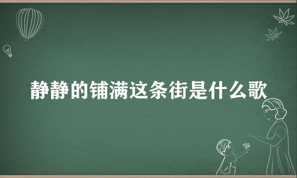 静静的铺满这条街是什么歌