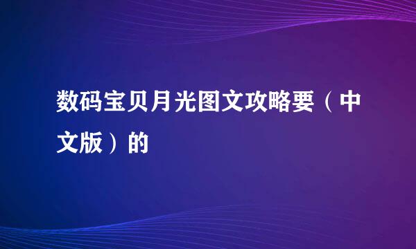 数码宝贝月光图文攻略要（中文版）的