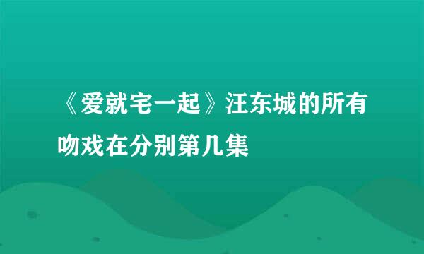 《爱就宅一起》汪东城的所有吻戏在分别第几集