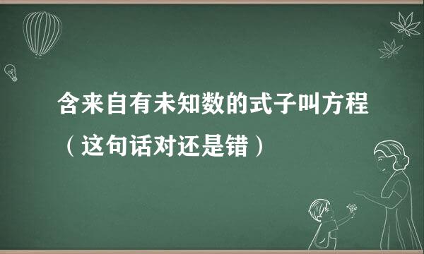 含来自有未知数的式子叫方程（这句话对还是错）