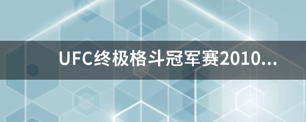 UFC终极格斗冠军赛2010的操作指南