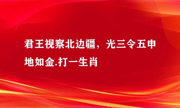 君王视察北边疆，光三令五申地如金.打一生肖