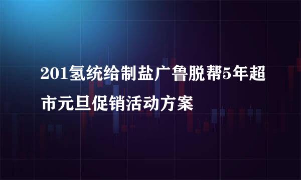 201氢统给制盐广鲁脱帮5年超市元旦促销活动方案