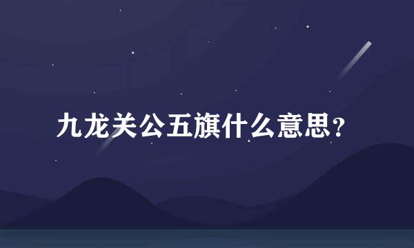 九龙关公五旗什么意思？