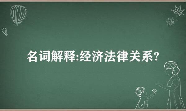 名词解释:经济法律关系?