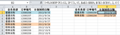 excel函数，vlookup怎样操作同时满足2个条件的匹配？