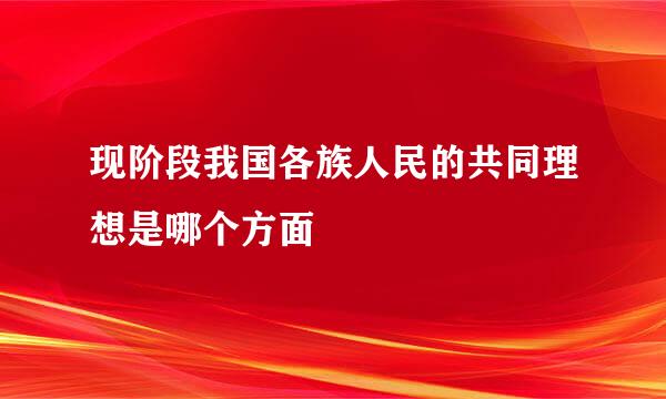 现阶段我国各族人民的共同理想是哪个方面