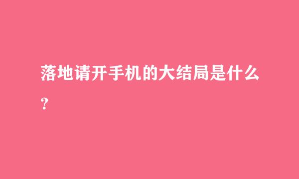 落地请开手机的大结局是什么？