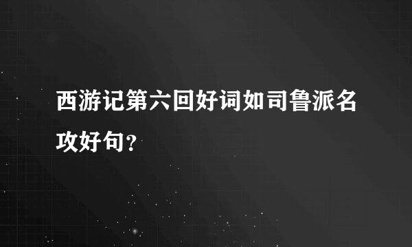 西游记第六回好词如司鲁派名攻好句？