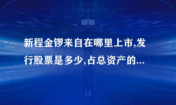 新程金锣来自在哪里上市,发行股票是多少,占总资产的多少?有谁知道?