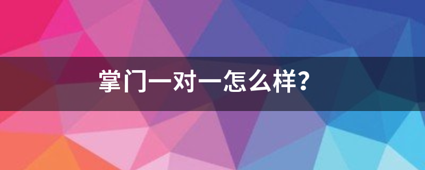 掌门一对一怎么样？