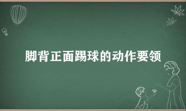 脚背正面踢球的动作要领