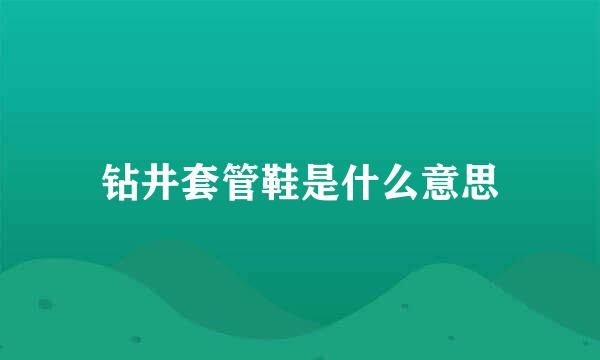 钻井套管鞋是什么意思