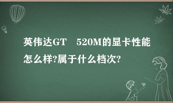 英伟达GT 520M的显卡性能怎么样?属于什么档次?