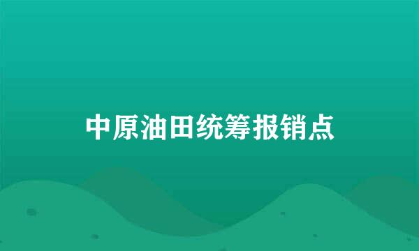 中原油田统筹报销点