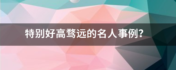 特别好高骛远的名人事例？