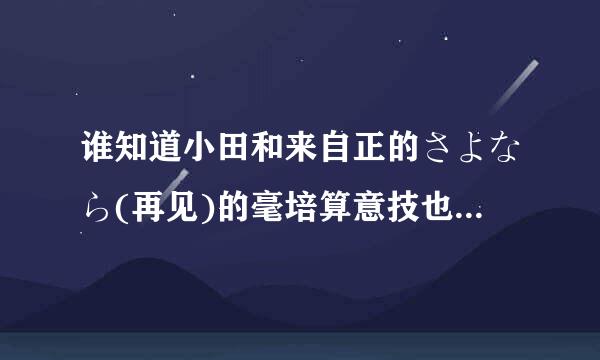 谁知道小田和来自正的さよなら(再见)的毫培算意技也歌词大意? 急!