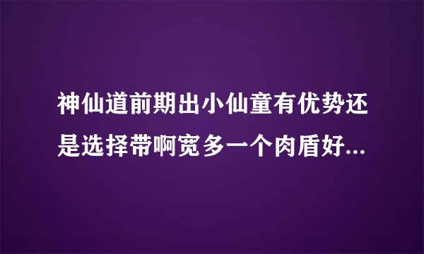 神仙道前期出小仙童有优势还是选择带啊宽多一个肉盾好呢?我主角是飞羽