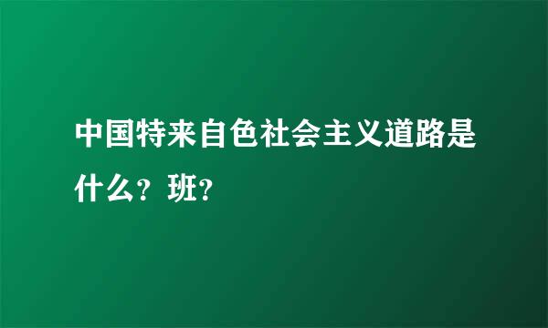 中国特来自色社会主义道路是什么？班？