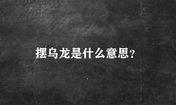 摆乌龙是什么意思？