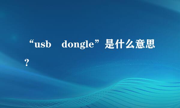 “usb dongle”是什么意思？