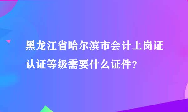 黑龙江省哈尔滨市会计上岗证认证等级需要什么证件？